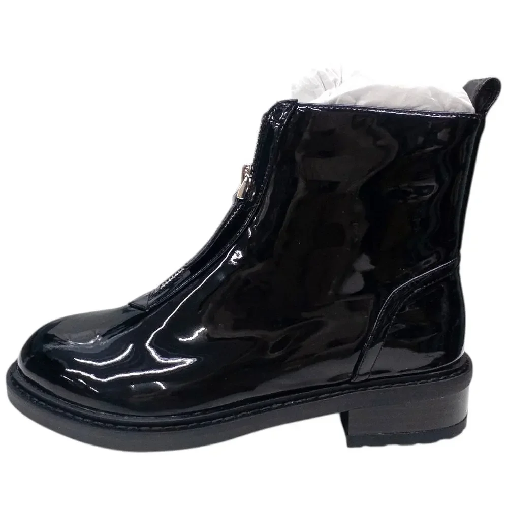 Aerosoles Anelli Zipper Front Glossy Patent Ankle Boots Women's Size 6